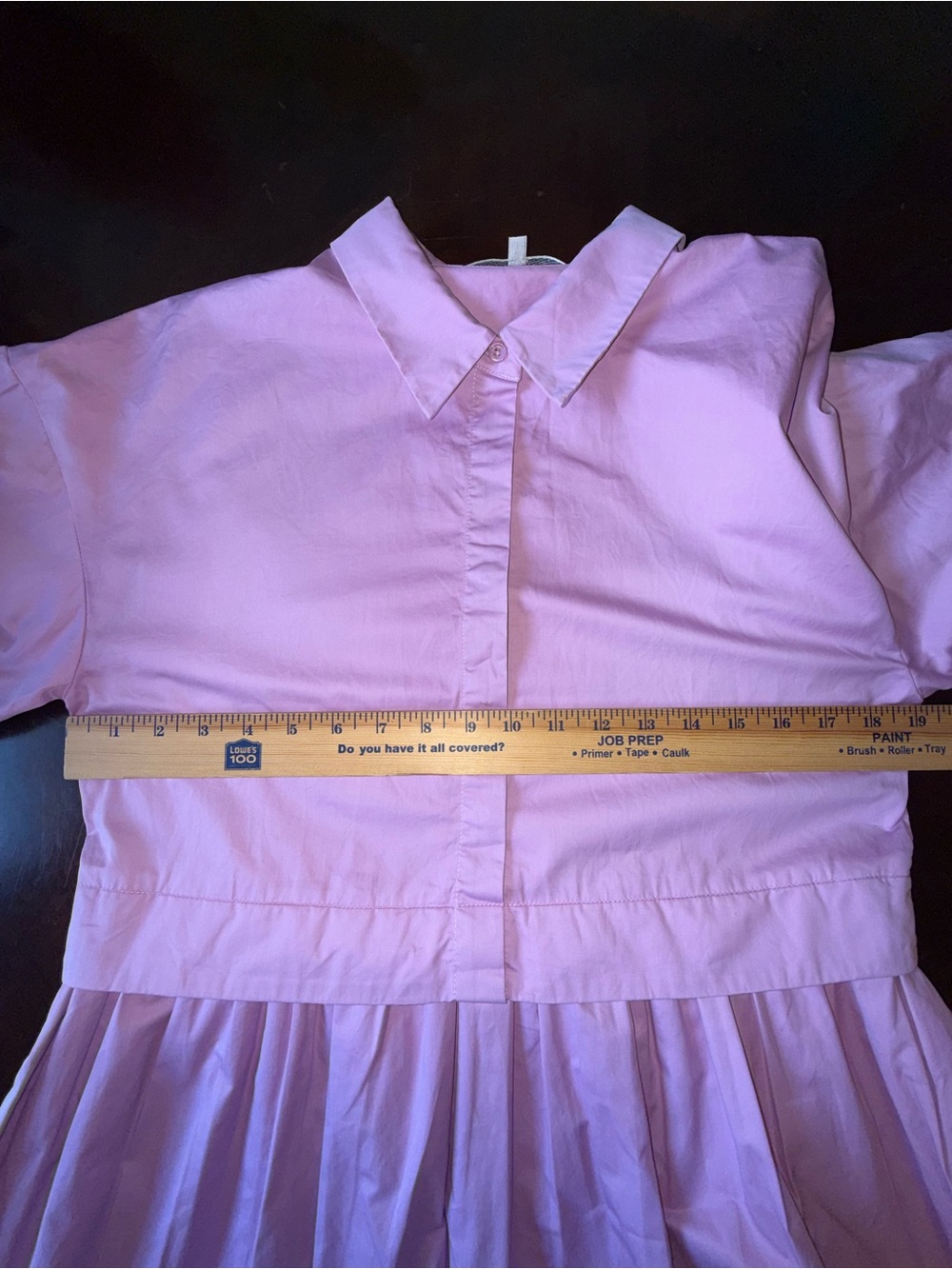 English Factory Cotton Puff-Sleeve Oversized Mini Collared Shirt Dress Lilac M - Picture 12 of 12